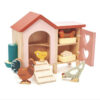 wooden chicken coop kids toy