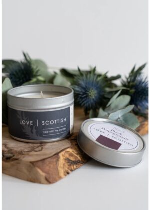 Travel Tin Black Pomegranate Candle by Love Scottish