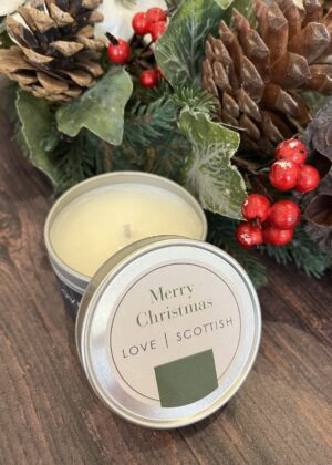 Merry Christmas Travel Tin Candle by Love Scottish