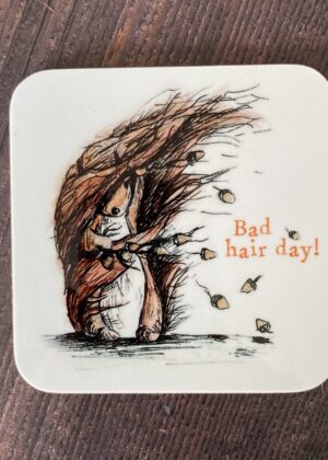 Bad Hair Day Coaster by Catherine Redgate