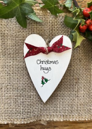 christmas hugs heart and thoughtful gift