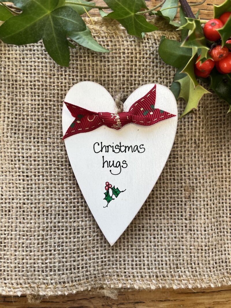 christmas hugs heart and thoughtful gift