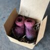 Scottish Heather Hand Knitted Baby Booties