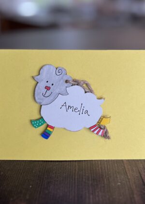 personalised sheep gift card