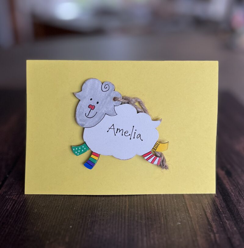 personalised sheep gift card