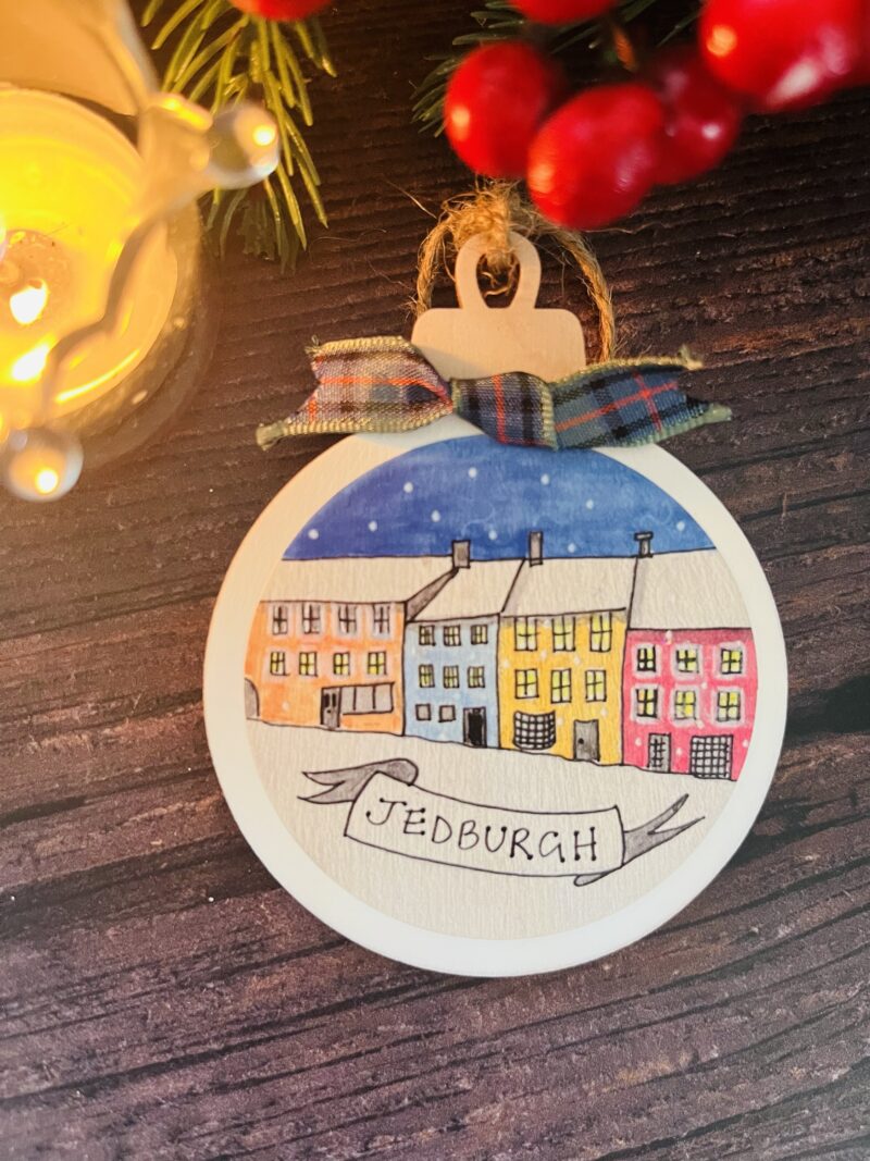 Jedburgh Christmas Bauble Printed