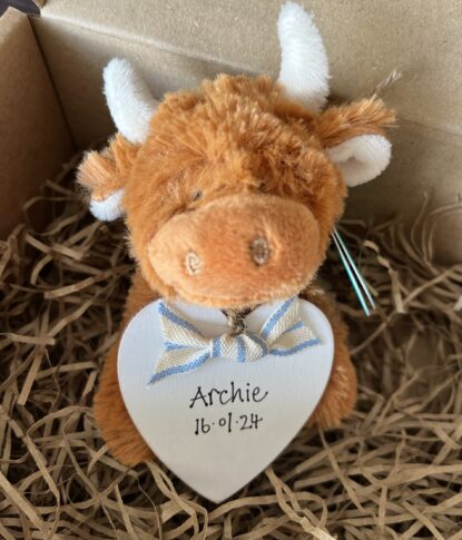 Personalised Highland Cow Baby Gift