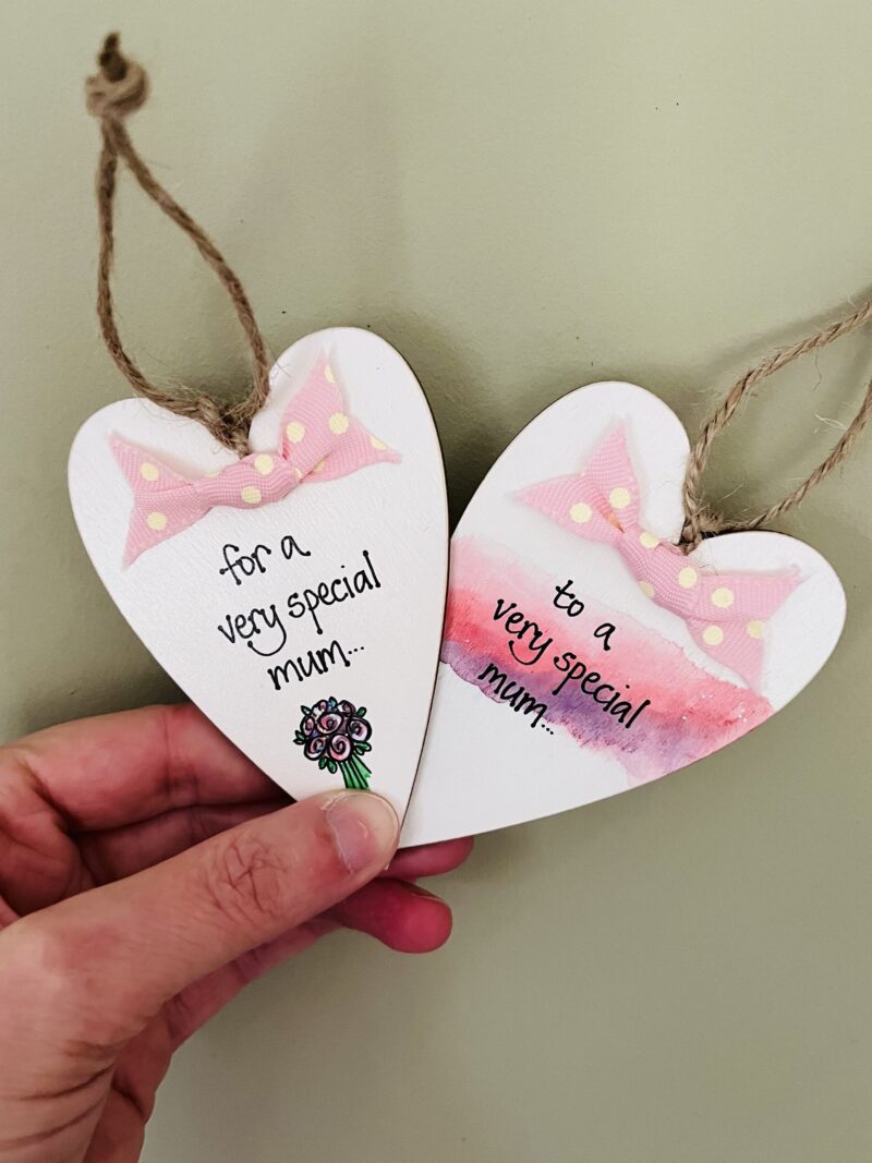 hearts with for a special mum written on them