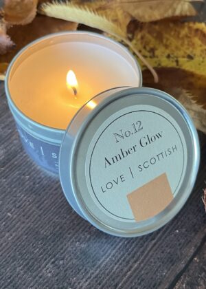 Personalised Candle Gift | Card and Candle All-In-One Gift | Handmade Scottish Candle - Amber Glow