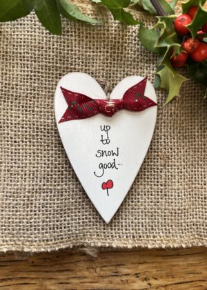 'Up to Snow Good' Naughty List Heart | Funny Christmas Gift